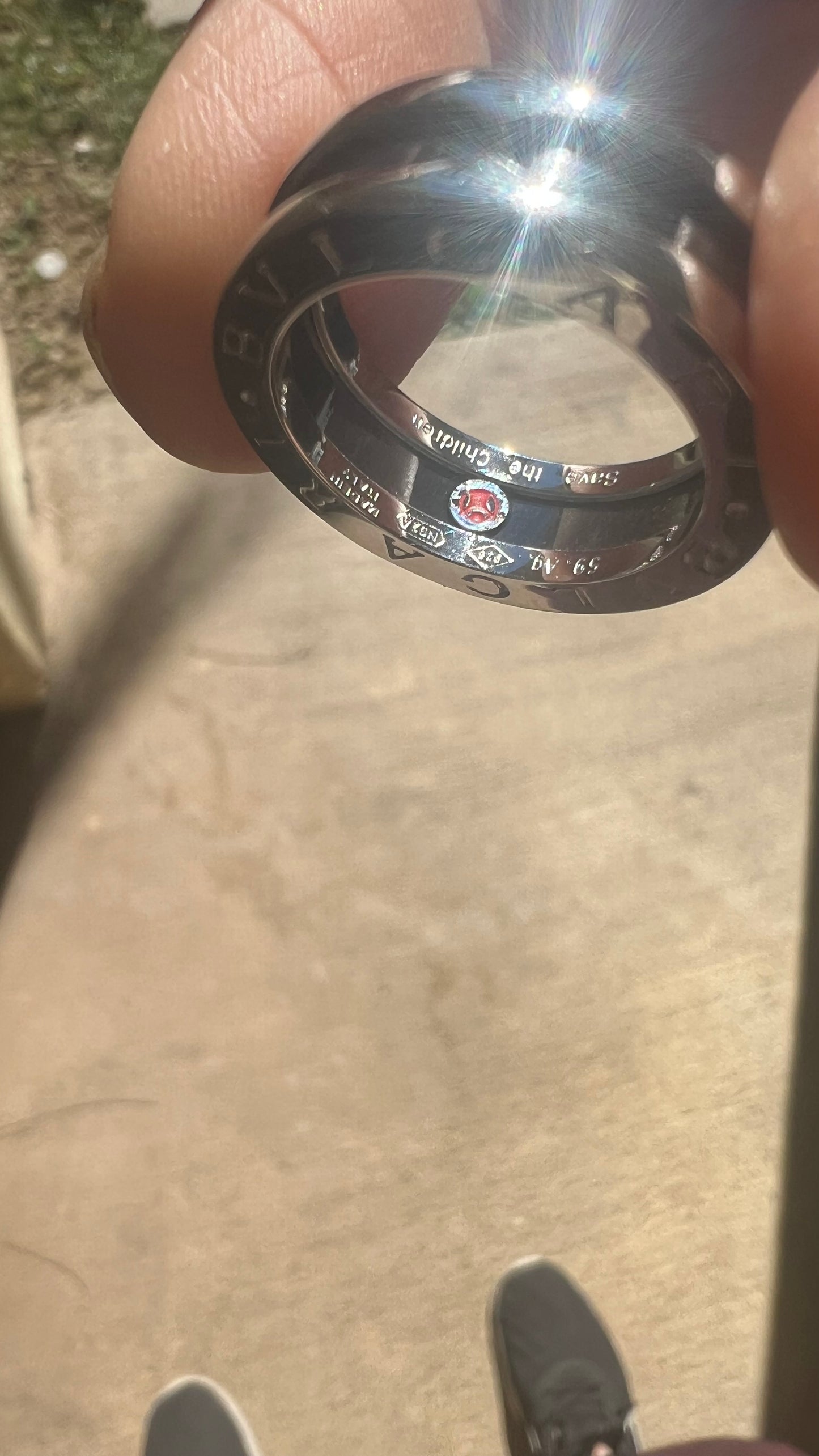 BVLGARI BZero 1 Save The Children Chrome SS / Black USA Size 7 Ring