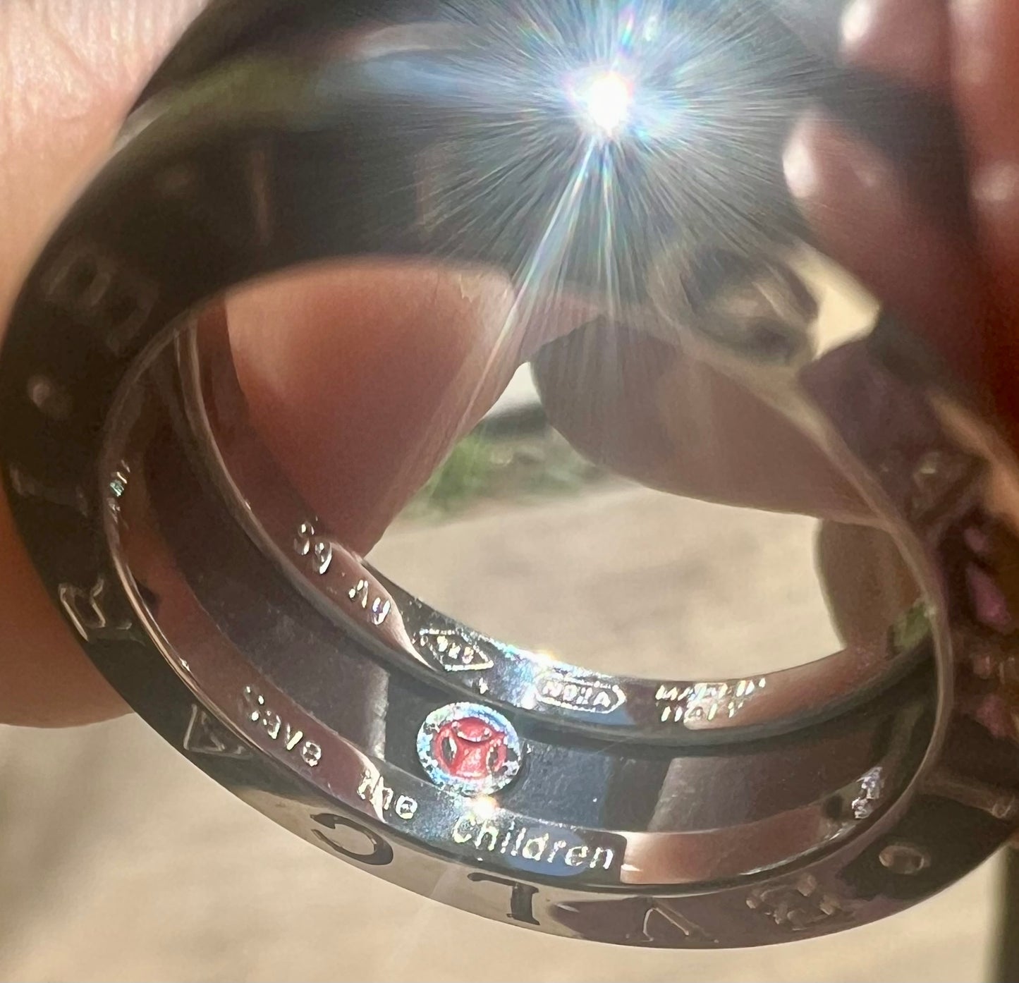 BVLGARI BZero 1 Save The Children Chrome SS / Black USA Size 7 Ring