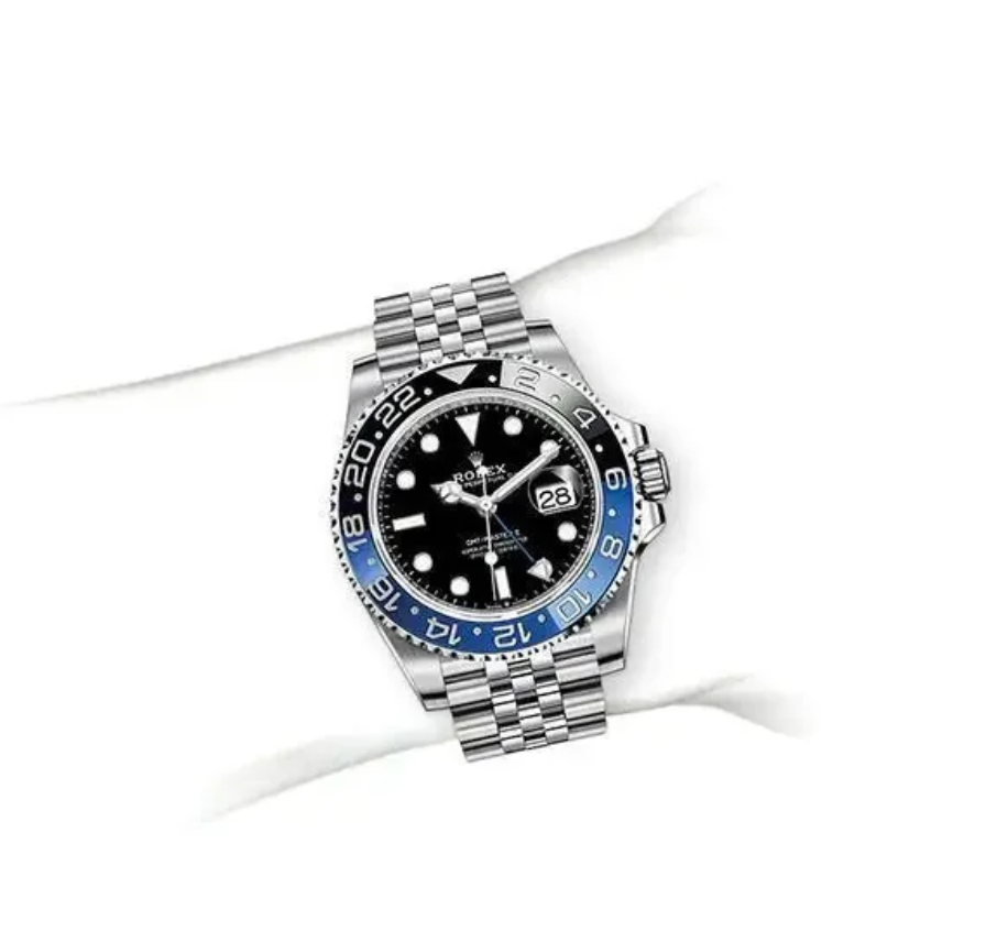 Rolex GMT-Master II GMT Black Dial Batman Bezel Men's 126710 Watch