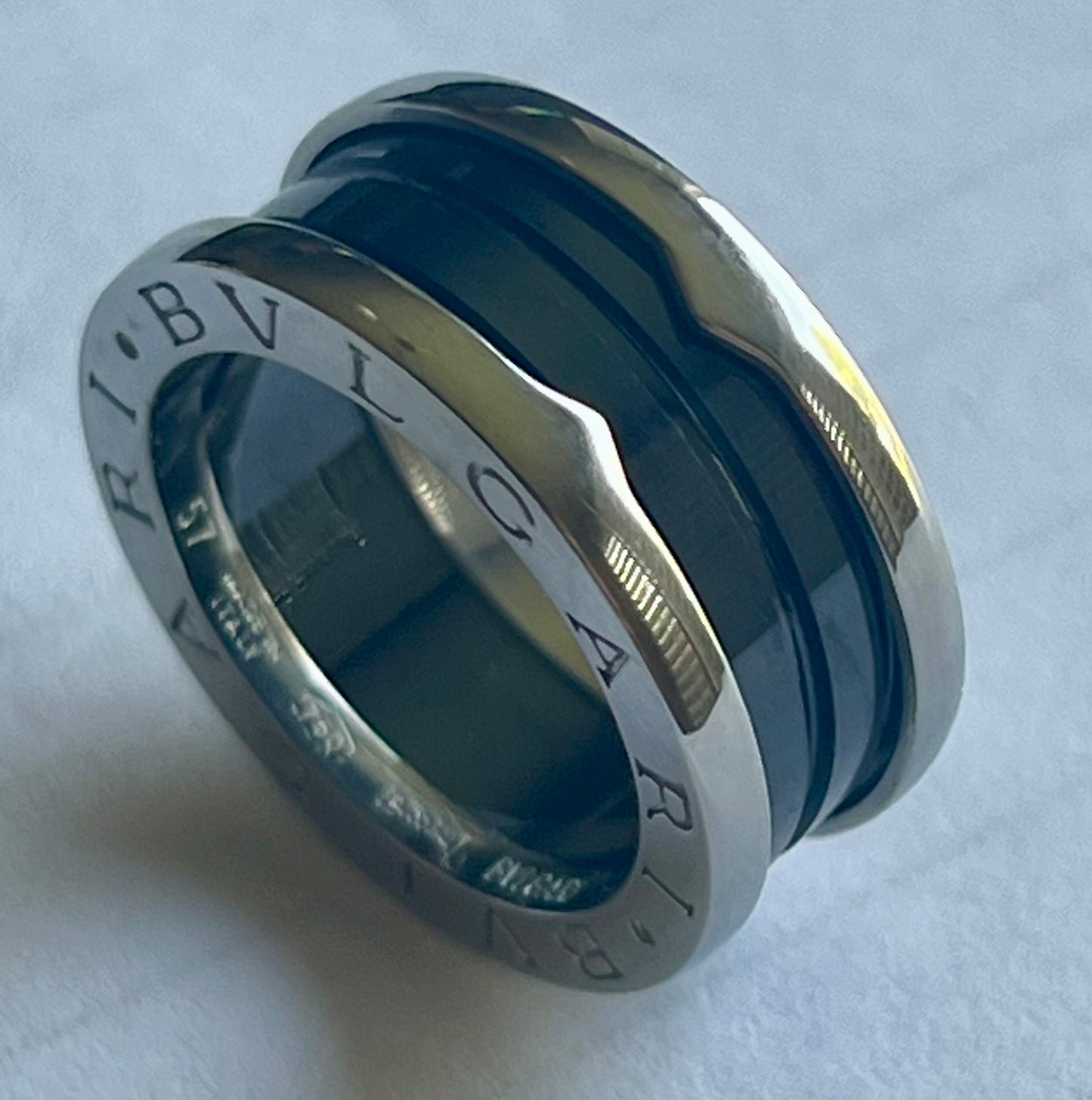 BVLGARI BZero 1 Save The Children Chrome SS / Black USA Size 9 Ring