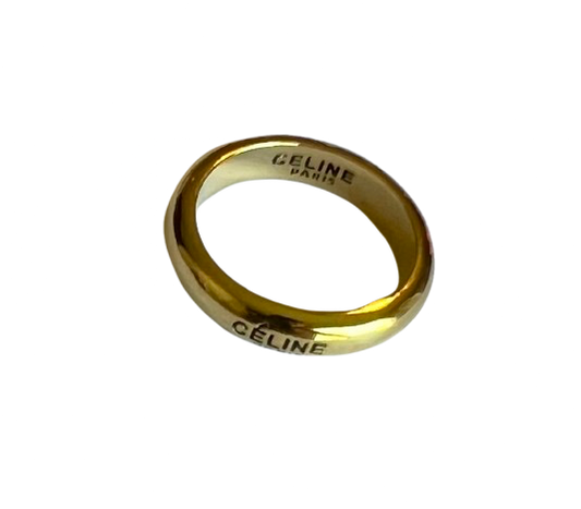 Celine Band Gold Plated  SS USA Size 9 Ring