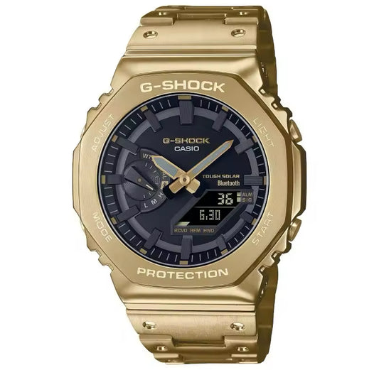 Casio Full Metal Yellow Gold  Casual GM-B2100 G SHOCK Fashion Multifunctional Shockproof Dual Watch