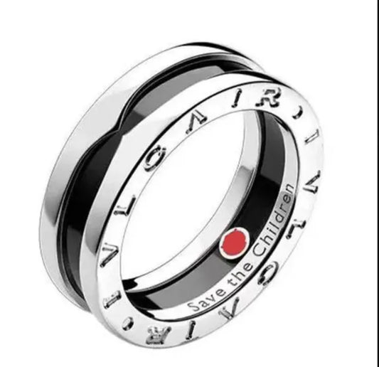 BVLGARI BZero 1 Save The Children Chrome SS / Black USA Size 7 Ring