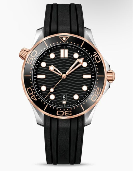 Omega Seamaster Diver Co-Axial Two tone Chronometer Black ceramic  210.92.44.20.01.003 watch