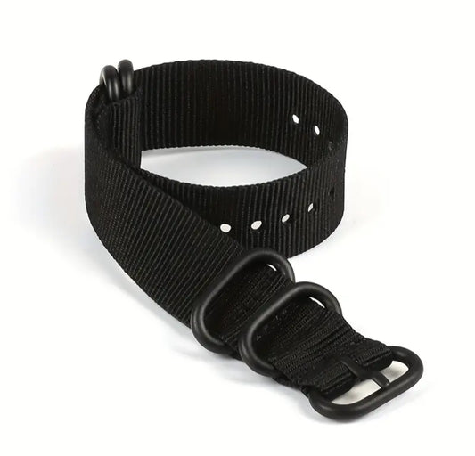 Nato Ballistic Black Black 20mm Strap