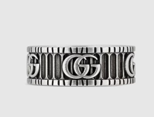 Gucci  RING WITH DOUBLE G IN SILVER SS / USA Size 9 Ring