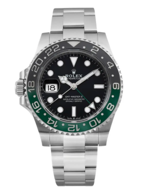 Rolex GMT Master II Left Handed 126720VTNR Oyster, “Green Lantern”Black/Green Ceramic Bezel, 904L Steel
