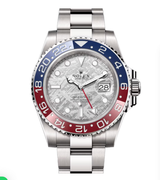 Rolex GMT Master II 126710BLRO Meteorite Dial, “Pepsi”Red/Blue Ceramic Bezel, 904L Steel  Watch