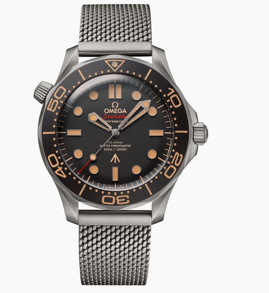 Omega Seamaster Diver 300M James Bond No Time To Die Mesh Bracelet Automatic Watch