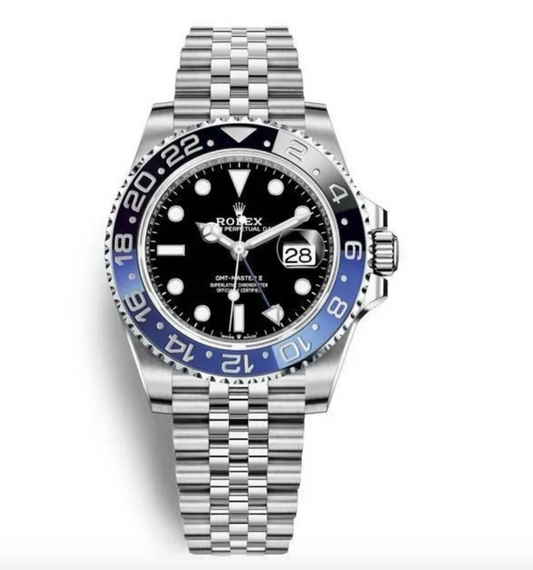Rolex GMT-Master II GMT Black Dial Batman Bezel Men's 126710 Watch