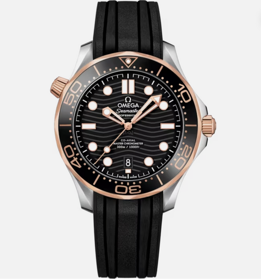 Omega Seamaster Automatic Black Rose Gold Rubber Strap 210.62.44.20.01.001